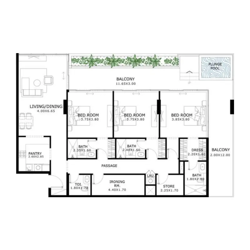 3 bedroom