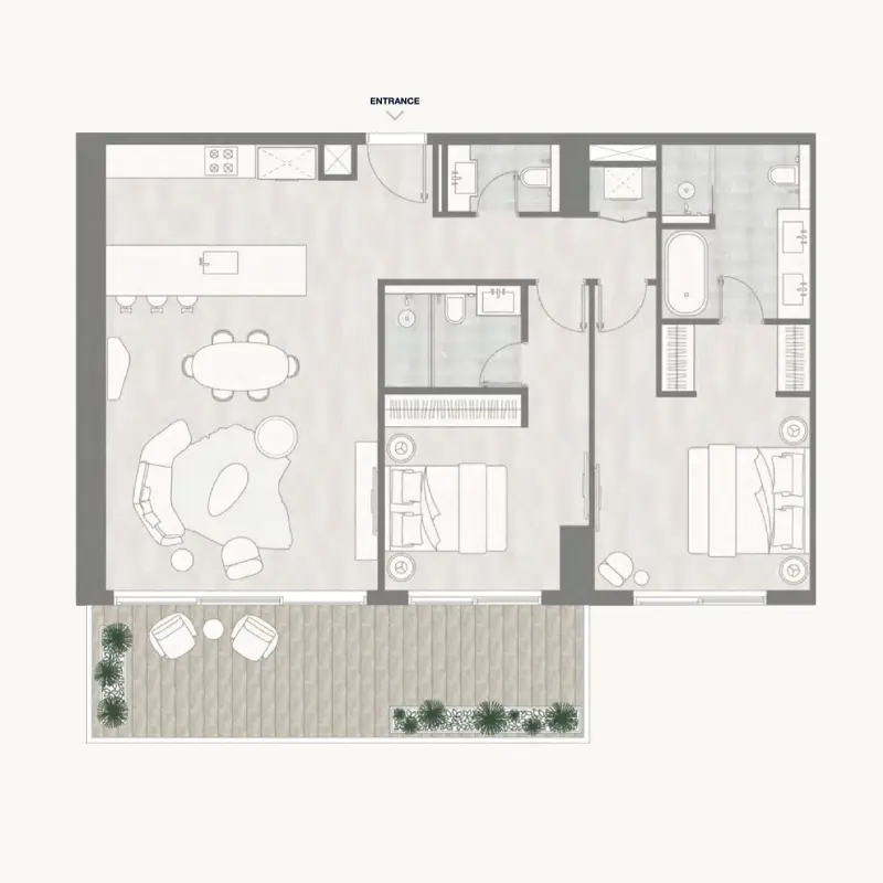 2 bedroom floor plan