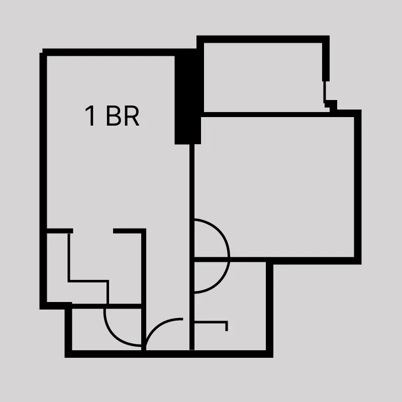 1 bedroom floor plan