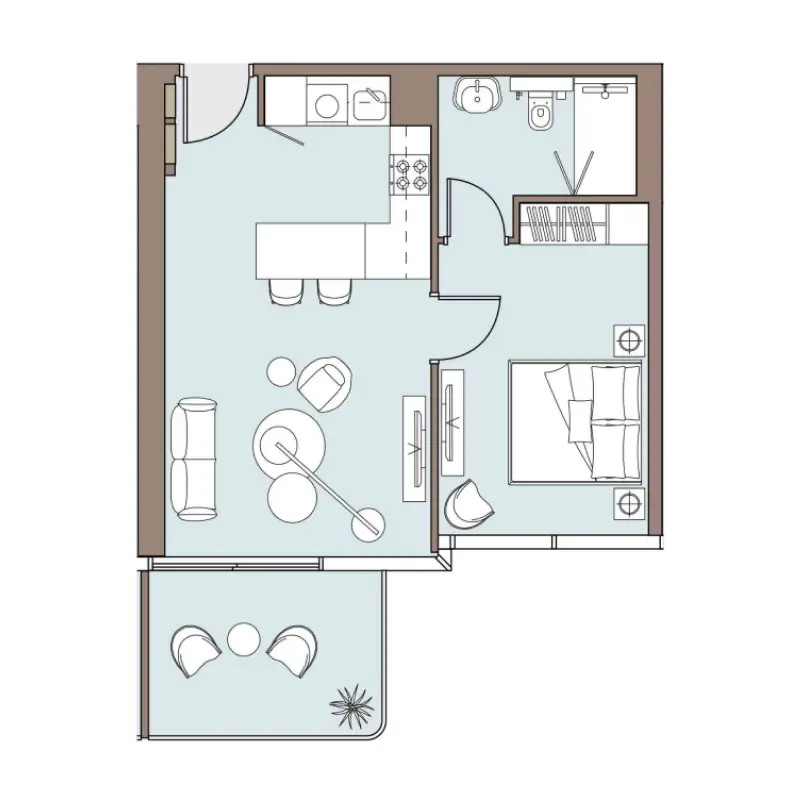 1 bedroom floor plan