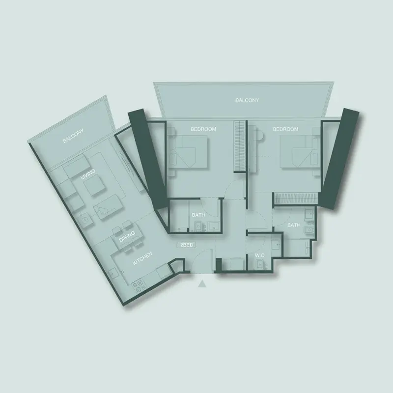 2 bedroom Apartments -  Binghatti Circle