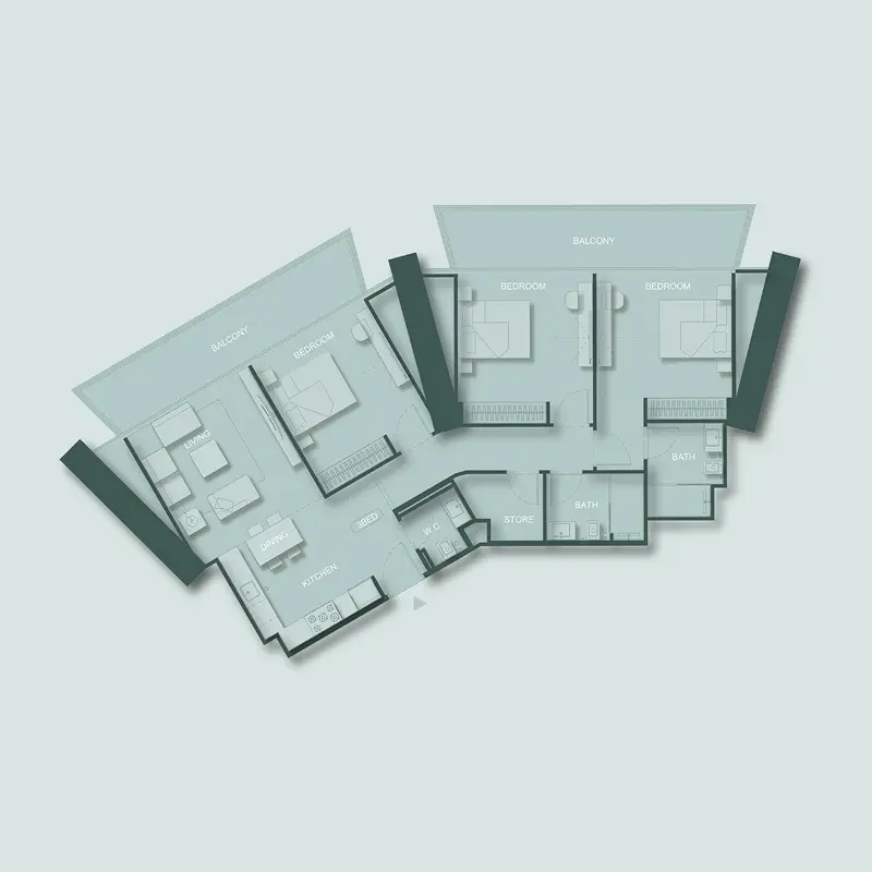 3 bedroom Apartments -  Binghatti Circle