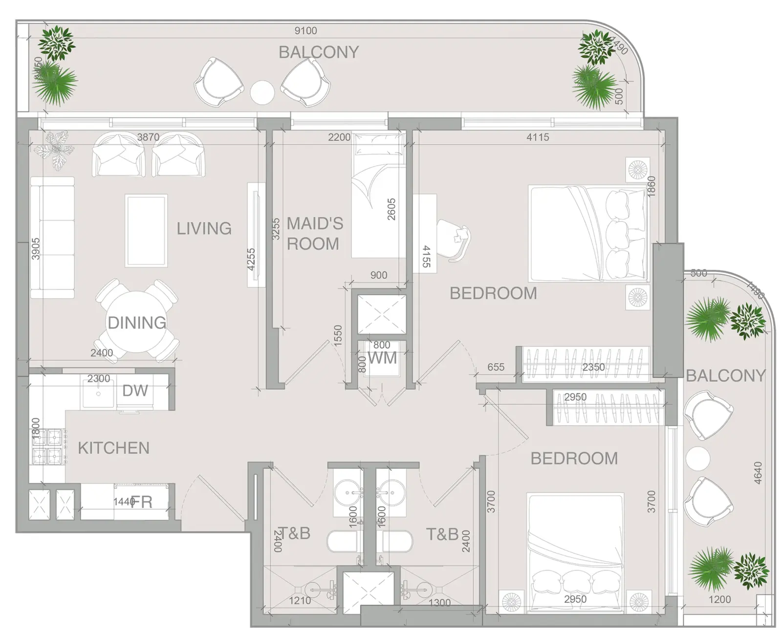 2.5 bedrooms apartments - VERDAN1A 4
