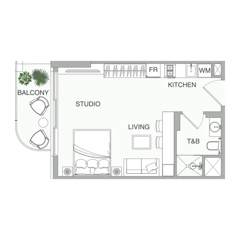 Studio Apartments floor plan