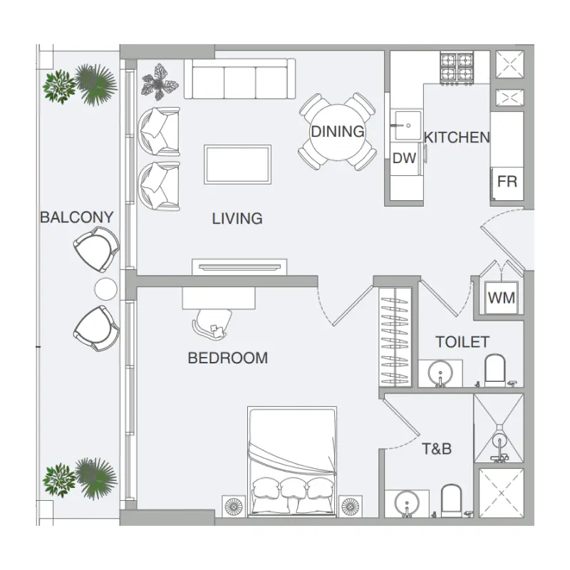 1 bedroom Apartments -  VERDAN1A 4
