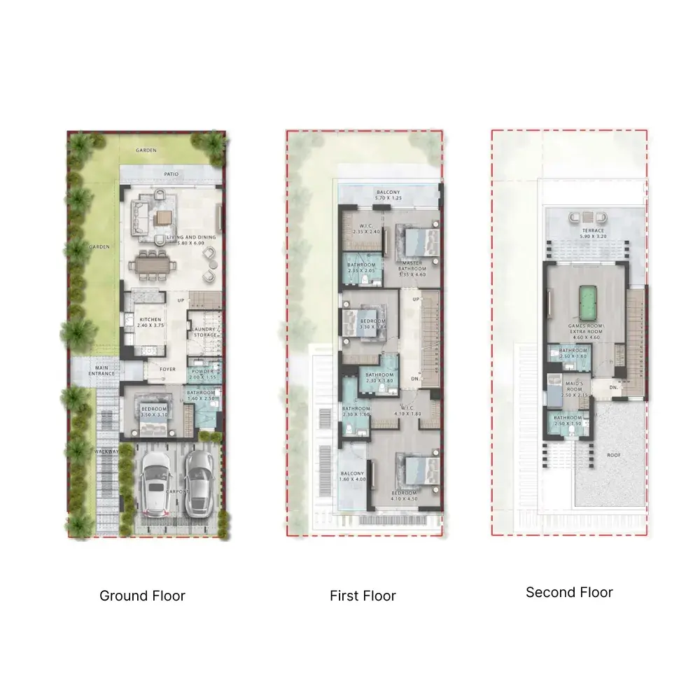 5 Bedrooms villa - Damac Islands Phase 1 and 2