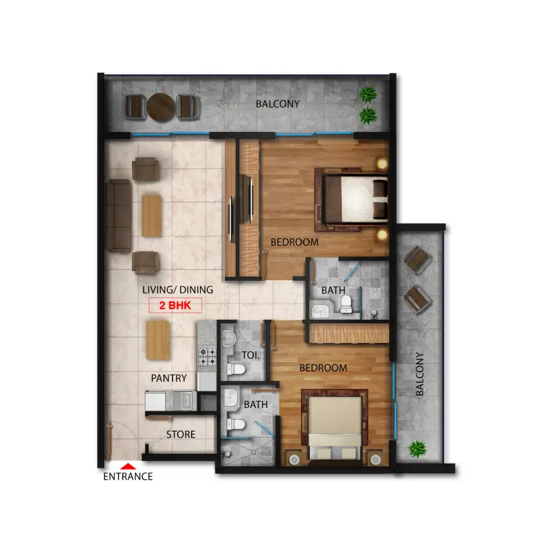 2 bedroom