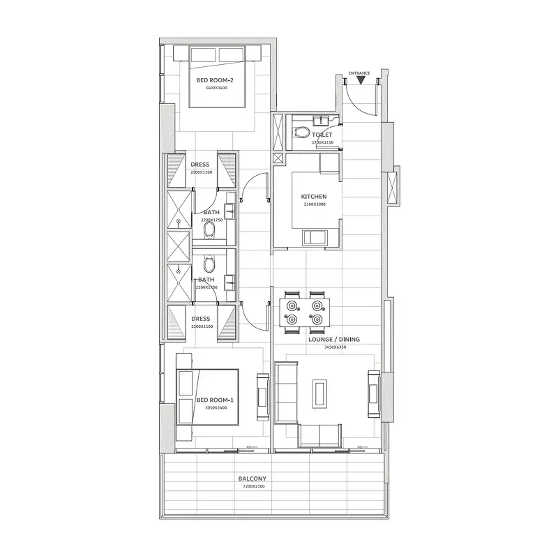 2 Bedrooms apartments - Solanki One