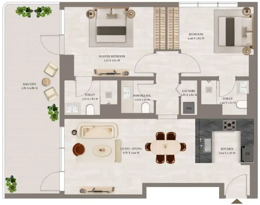 2 Bedrooms apartments - Rivo