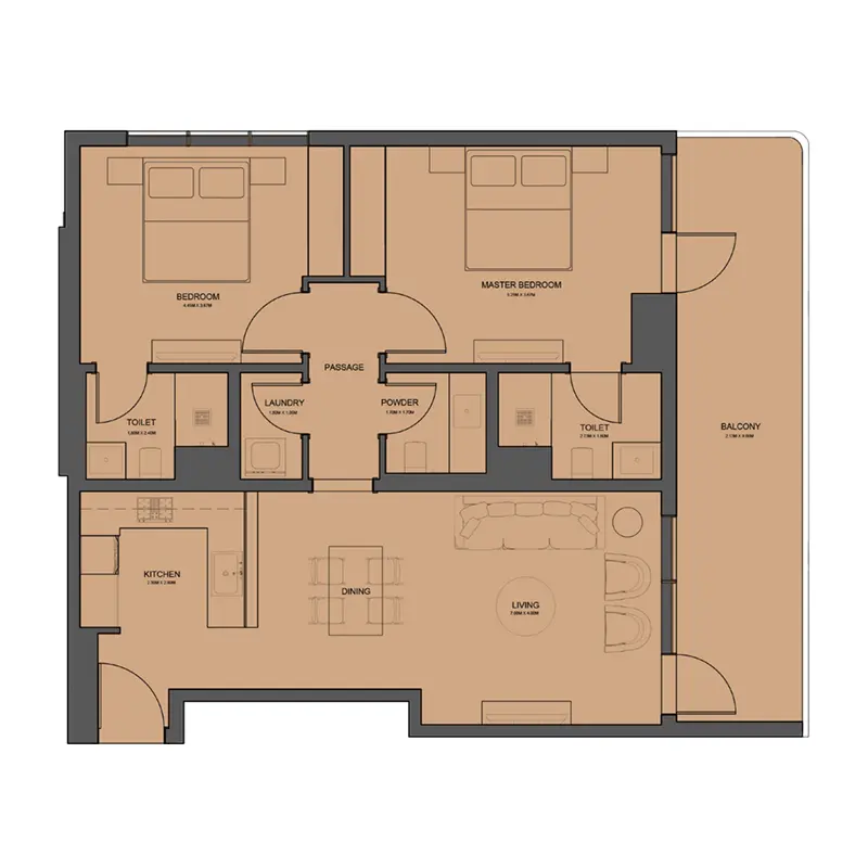 2 bedroom Apartments -  Rivo