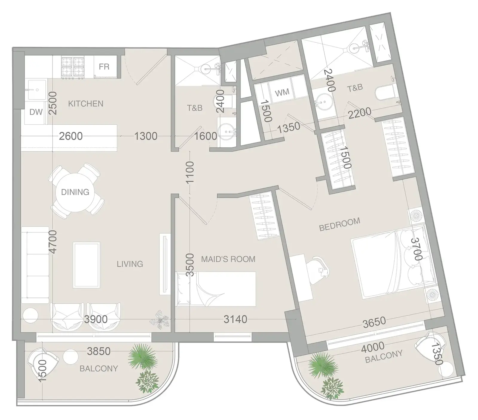 1.5 bedrooms apartments - VERDAN1A 3