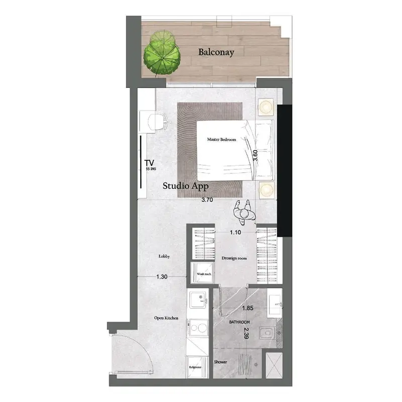 Studio Apartments floor plan