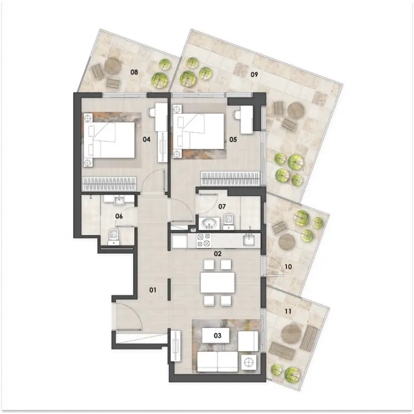 2 bedroom