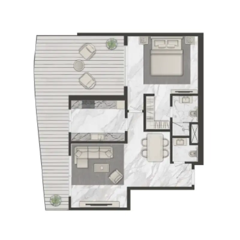 1 bedroom floor plan