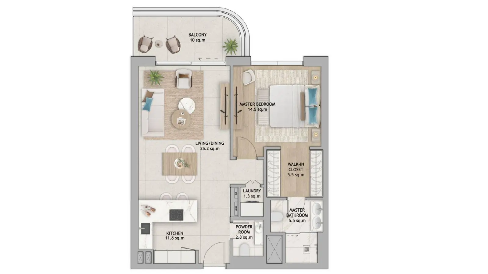 1 Bedroom - Type 1 floor plan