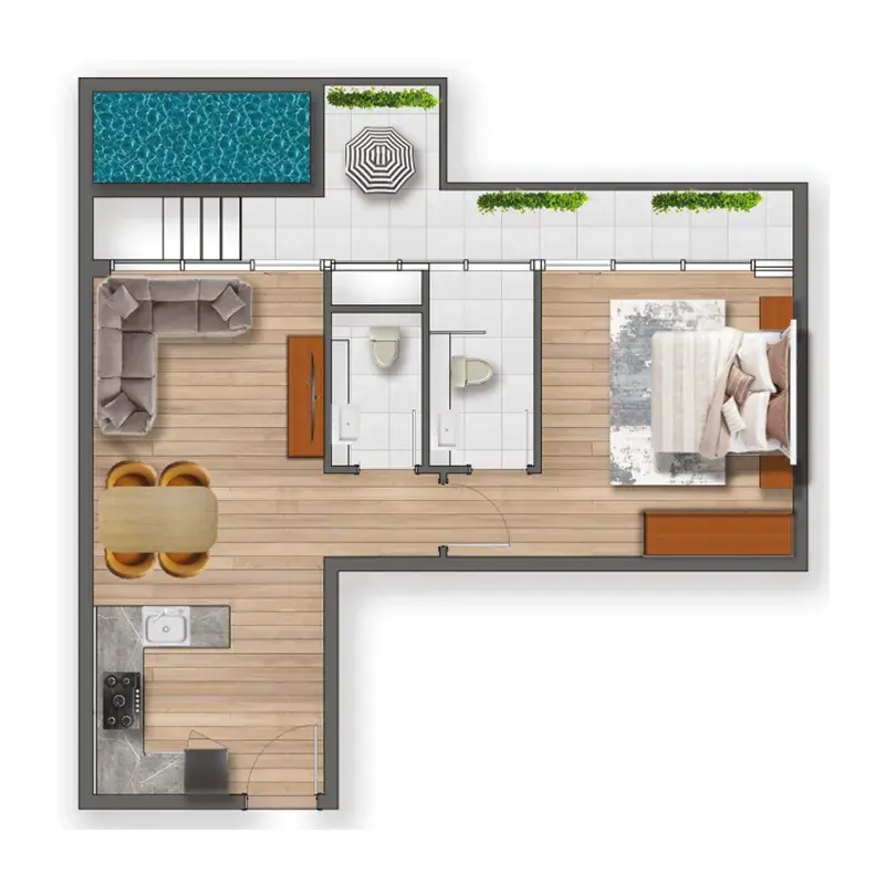 1 Bedroom apartments - Samana Santorini