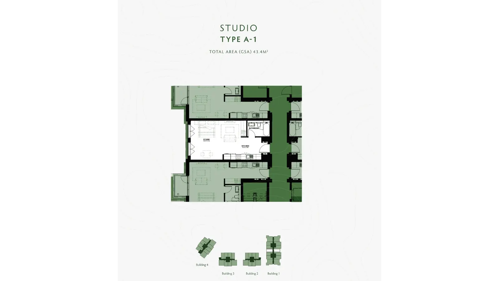 Studio – Type A-1 floor plan