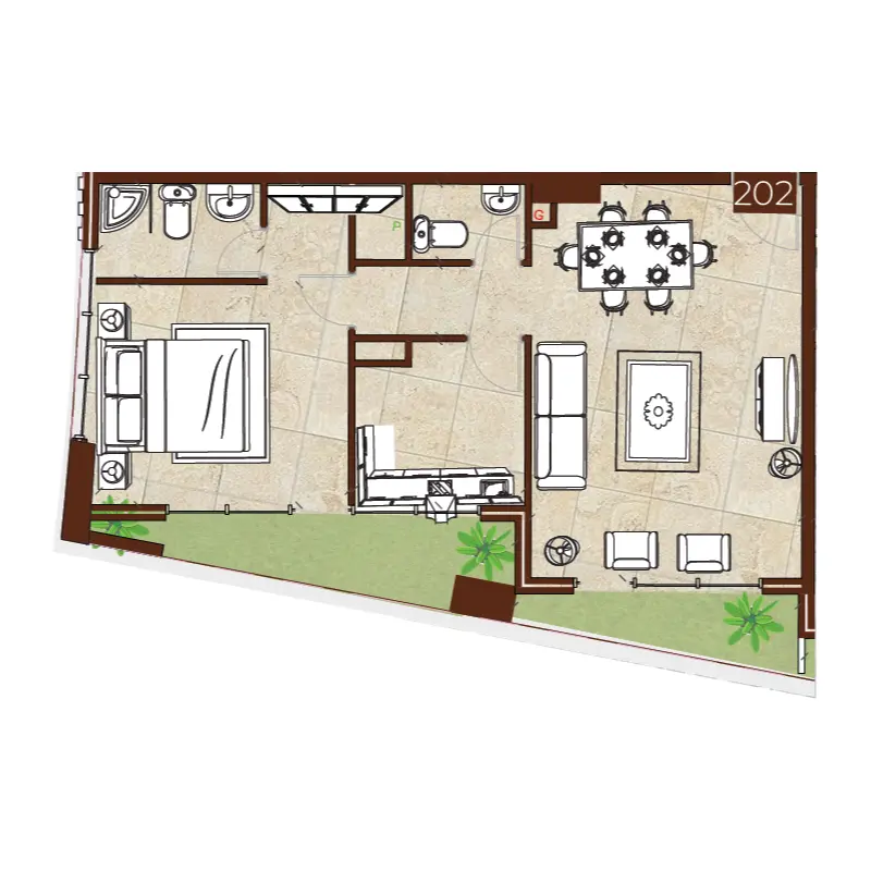 1 bedroom floor plan
