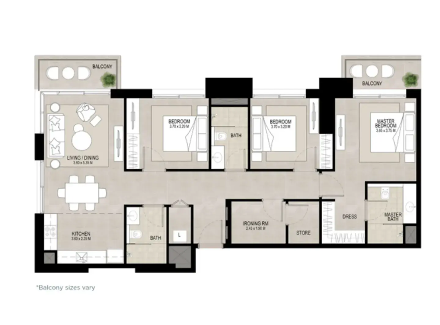 3 Bedrooms apartments - Haya on the Park