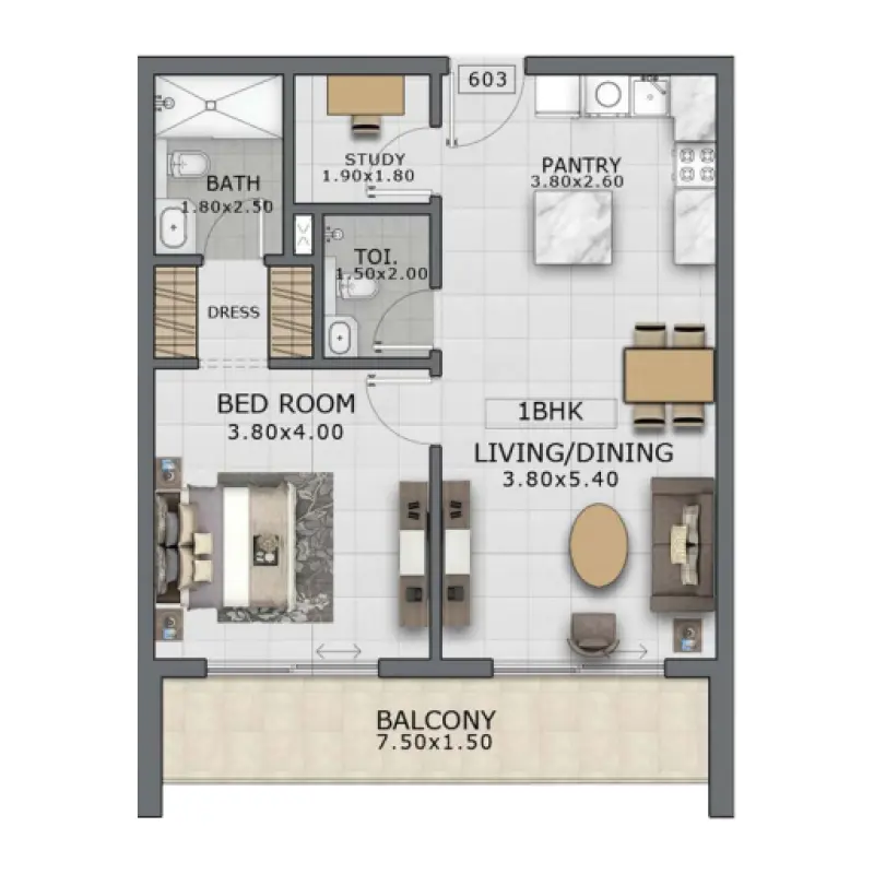 1 bedroom