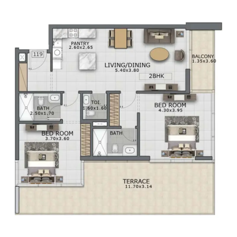 2 bedroom