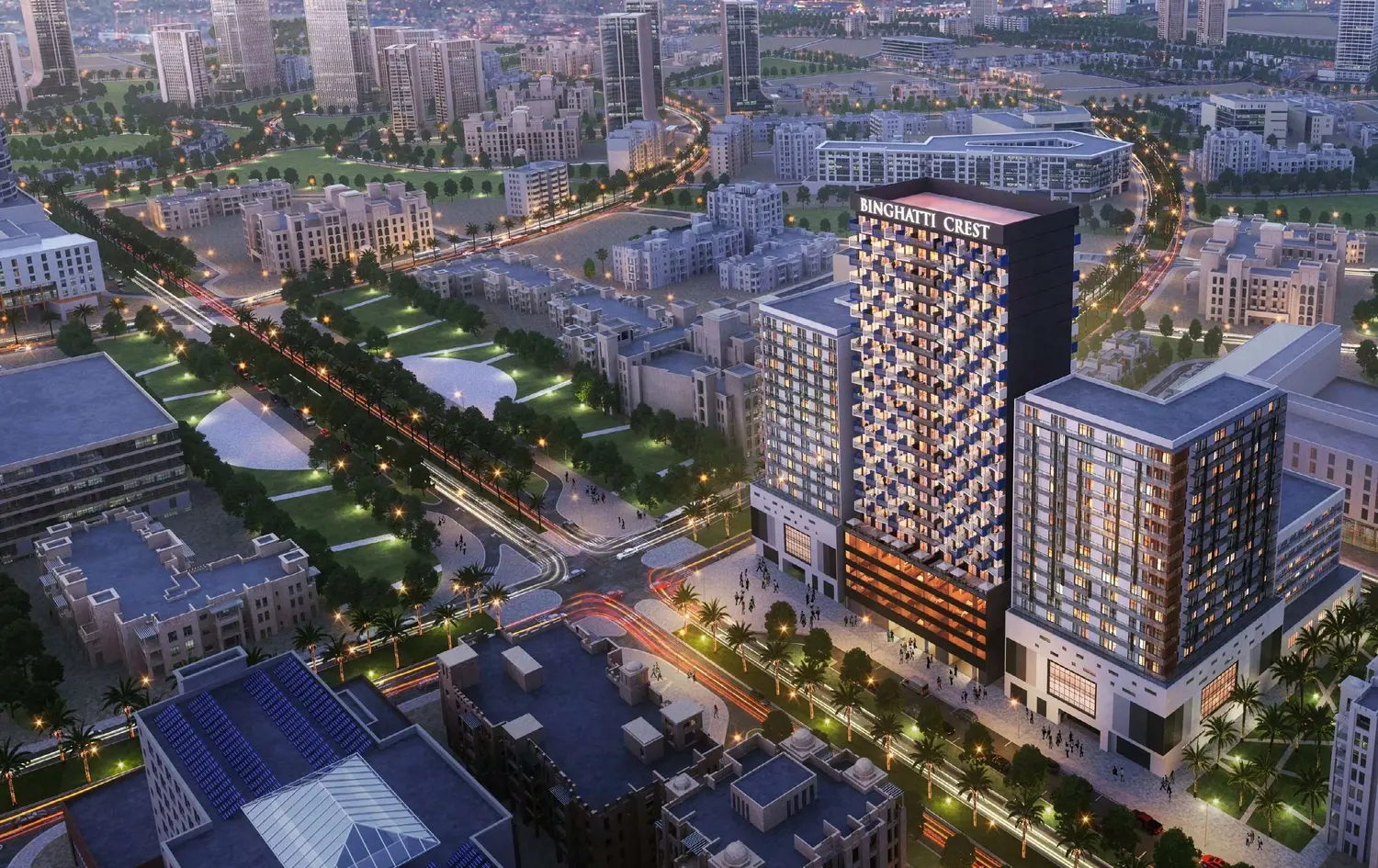 Binghatti Crest in Jumeirah Village Circle (JVC) by Binghatti - Exterior Image 1