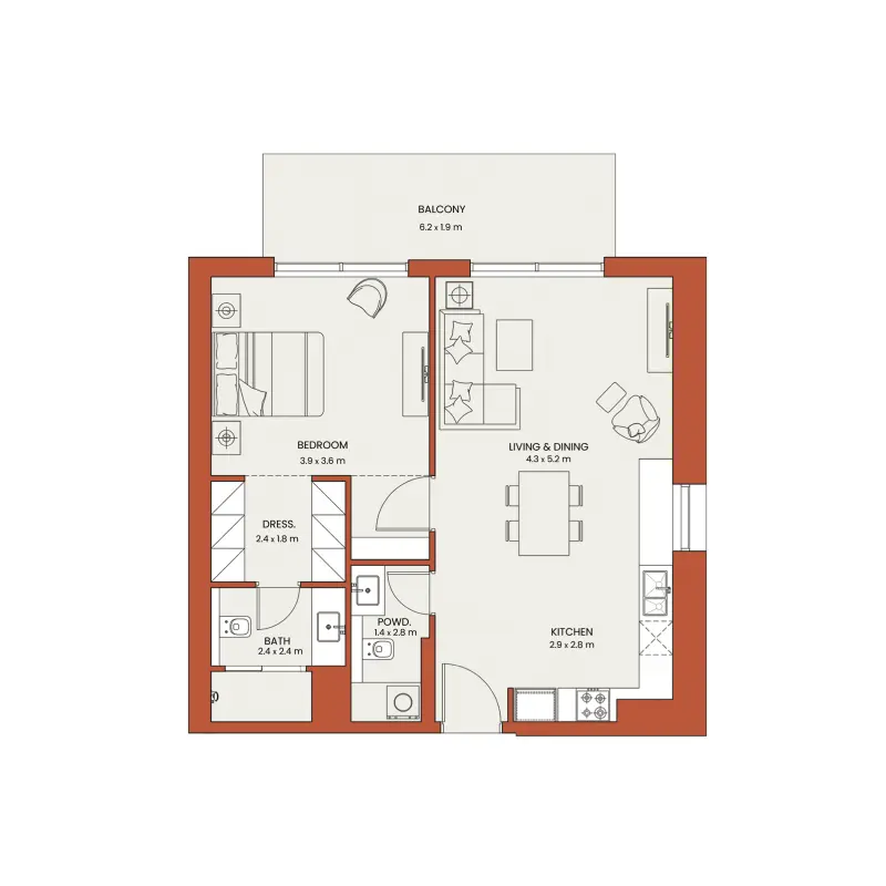 1 bedroom