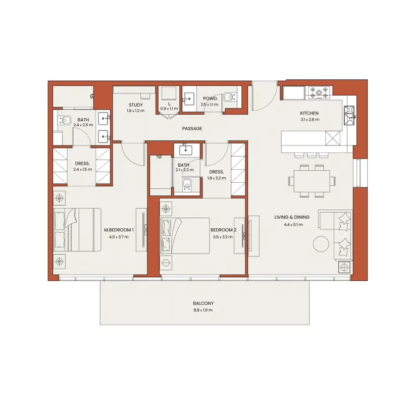 2 bedroom