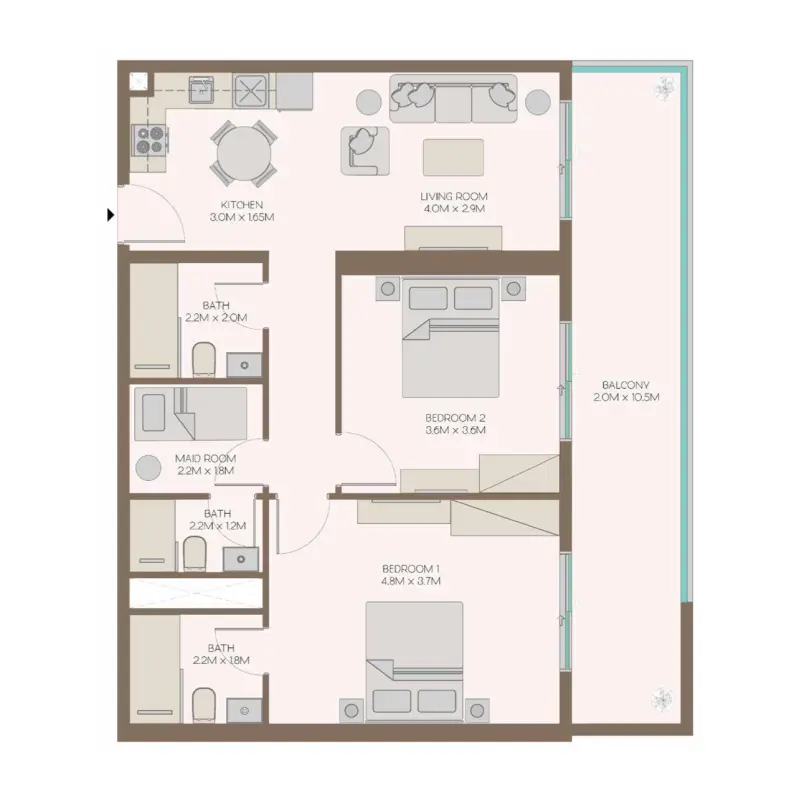 2 bedroom