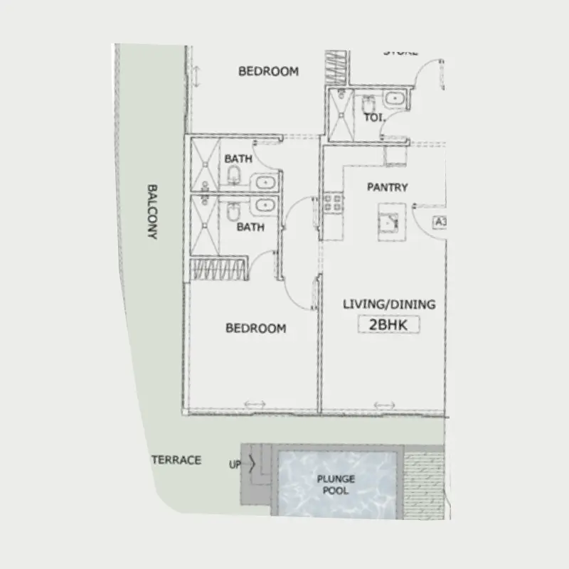 2 bedroom + pool