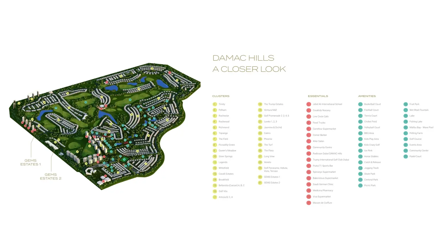 Damac Hills Gems Estates Master Plan