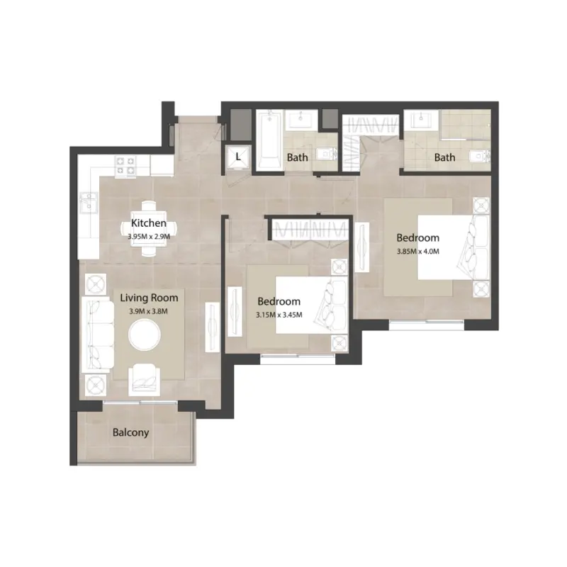 2 bedroom