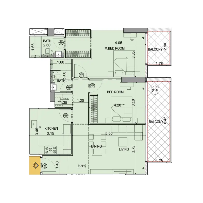 2 bedroom