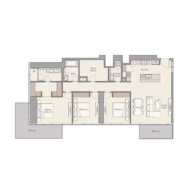 3 bedroom floor plan