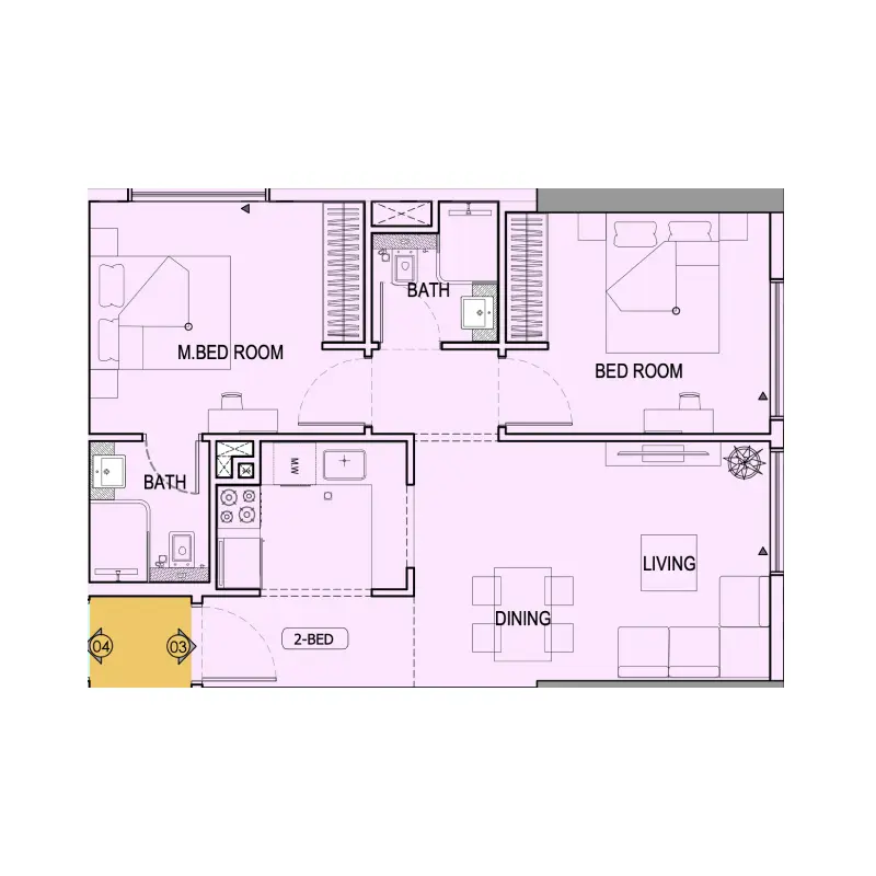 2 bedroom floor plan