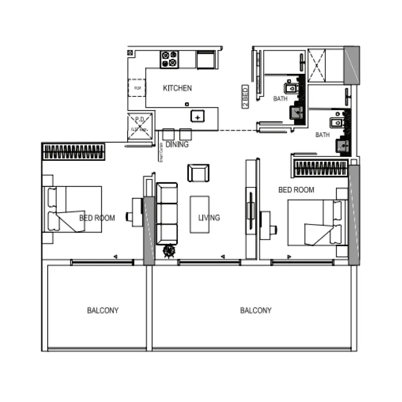 2 bedroom