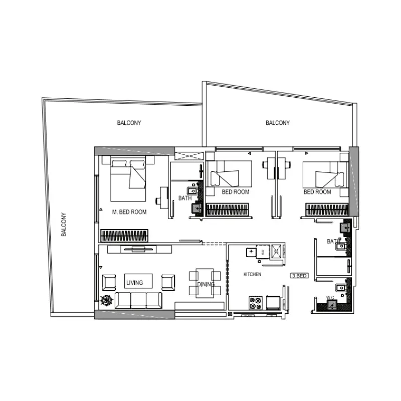 3 bedroom floor plan