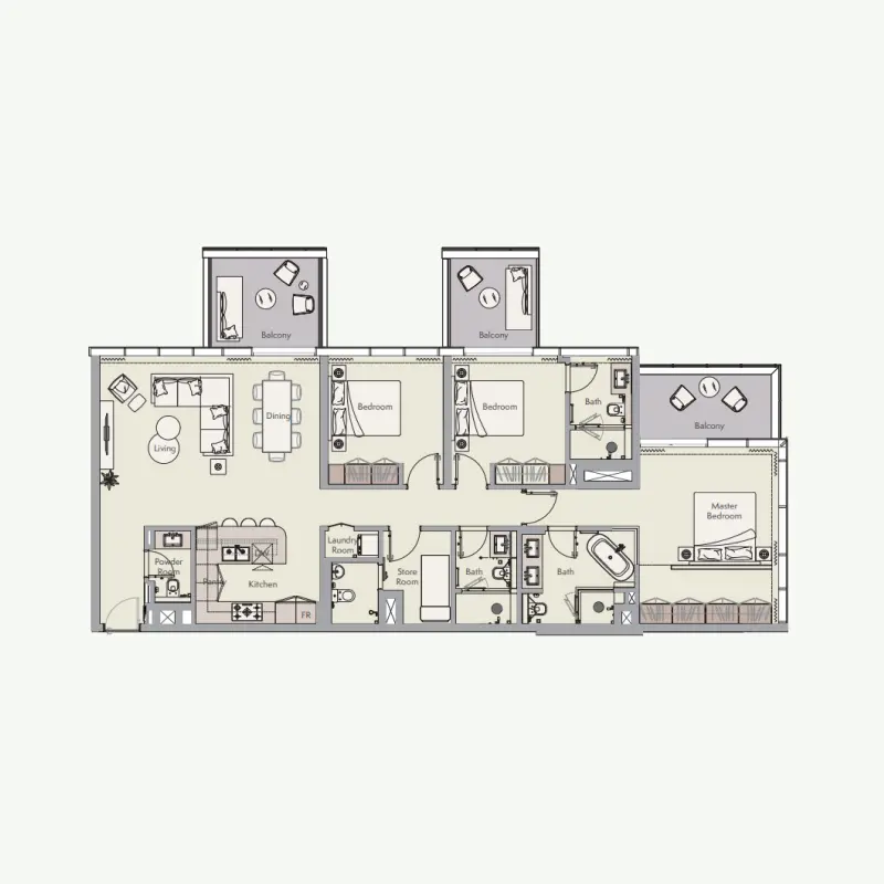 3 bedroom floor plan