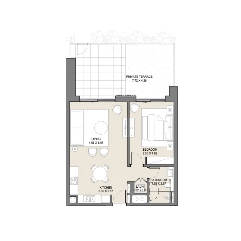 1 bedroom floor plan