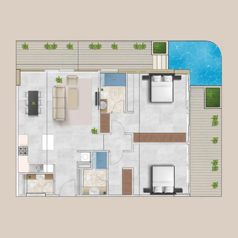2 bedroom
