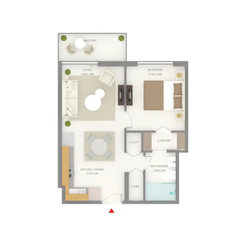 1 bedroom