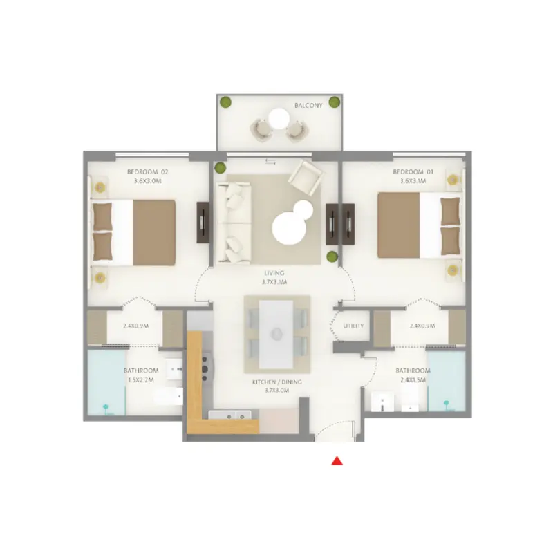 2 bedroom