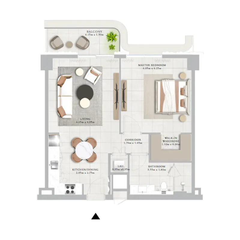 1 bedroom floor plan