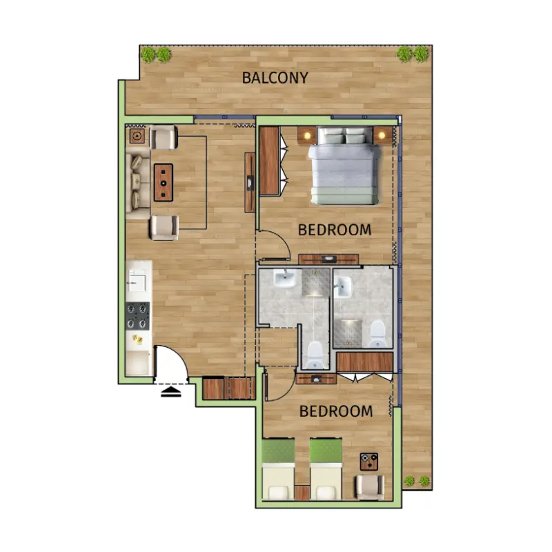 2 bedroom