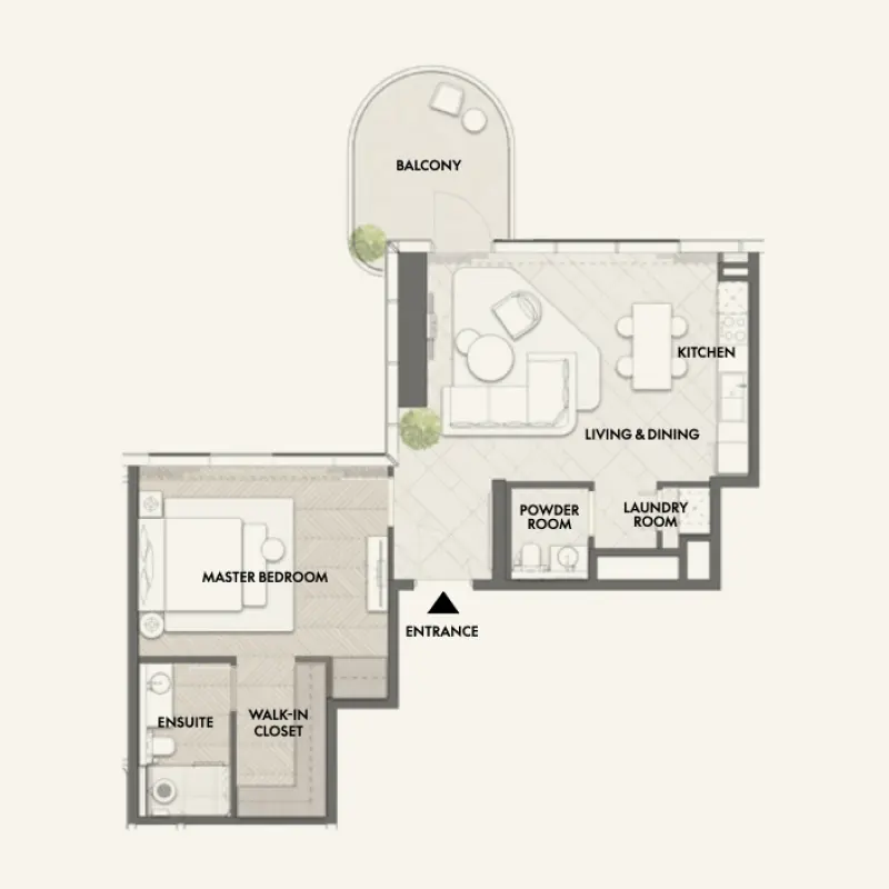1 bedroom floor plan