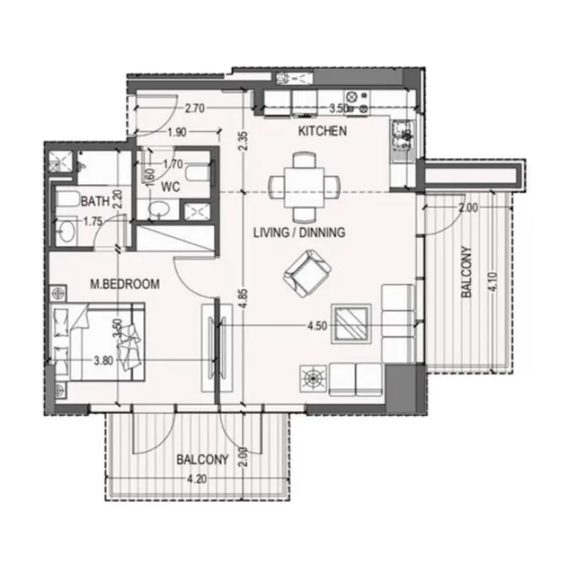 1 bedroom