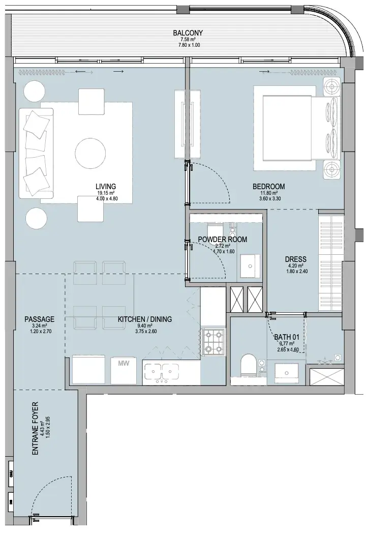 1 Bedroom apartments - Grandala