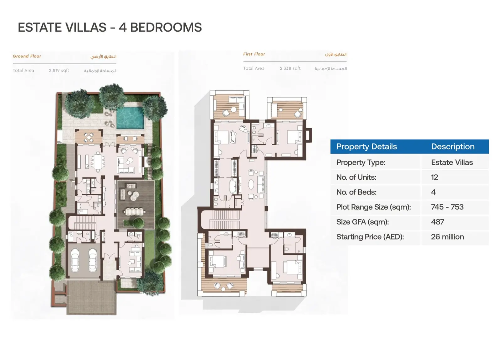 4 Bedroom Estate Villa floor plan