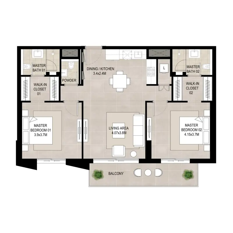 2 bedroom