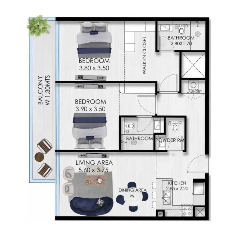 2 bedroom